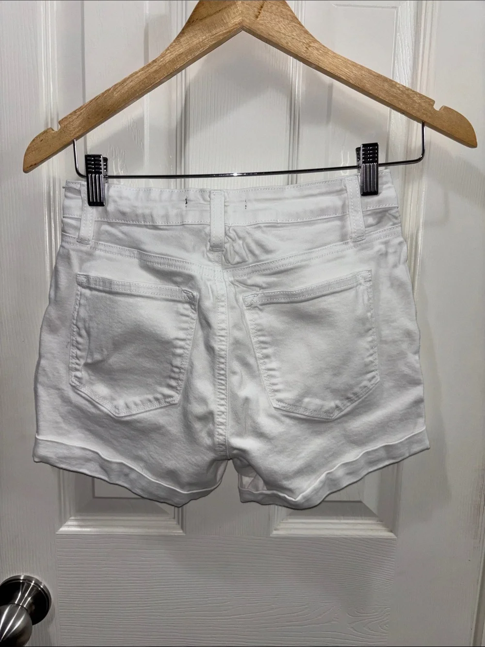 KanCan White High-Rise Denim Shorts - Picture 1 of 4